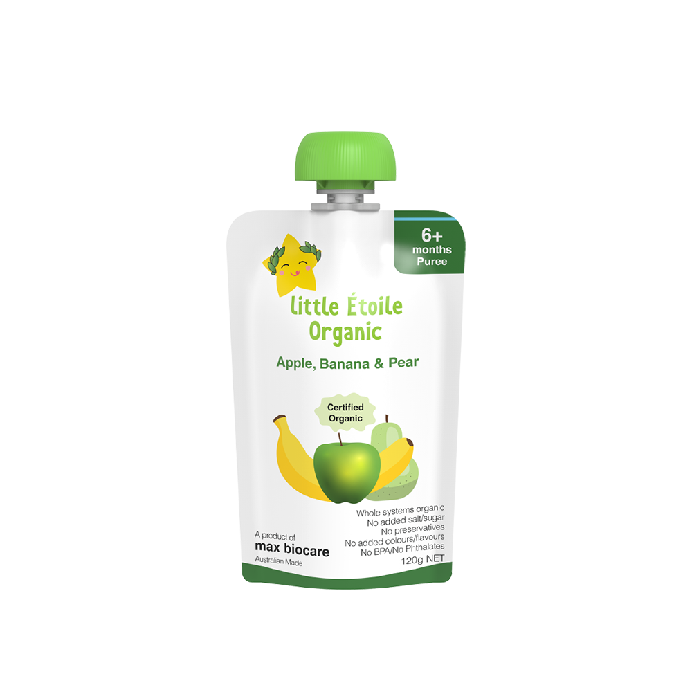 Organic Apple, Banana & Pear Baby Food – 6+ Months, 120g