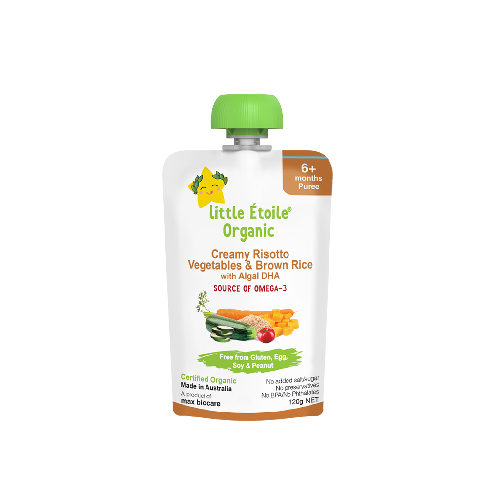 Organic Creamy Risotto, Vegetables & Brown Rice with DHA – 6+ Months, 120g