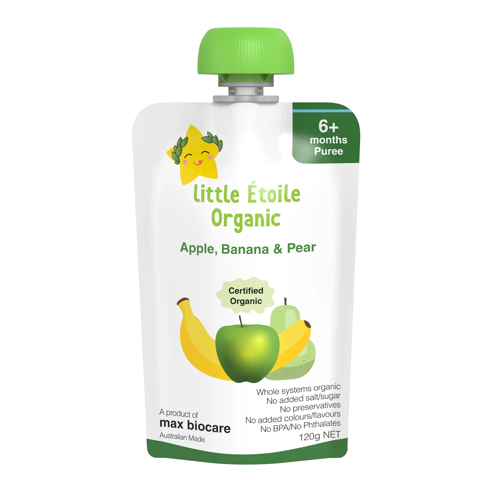 Organic Apple, Banana & Pear Baby Food – 6+ Months, 120g