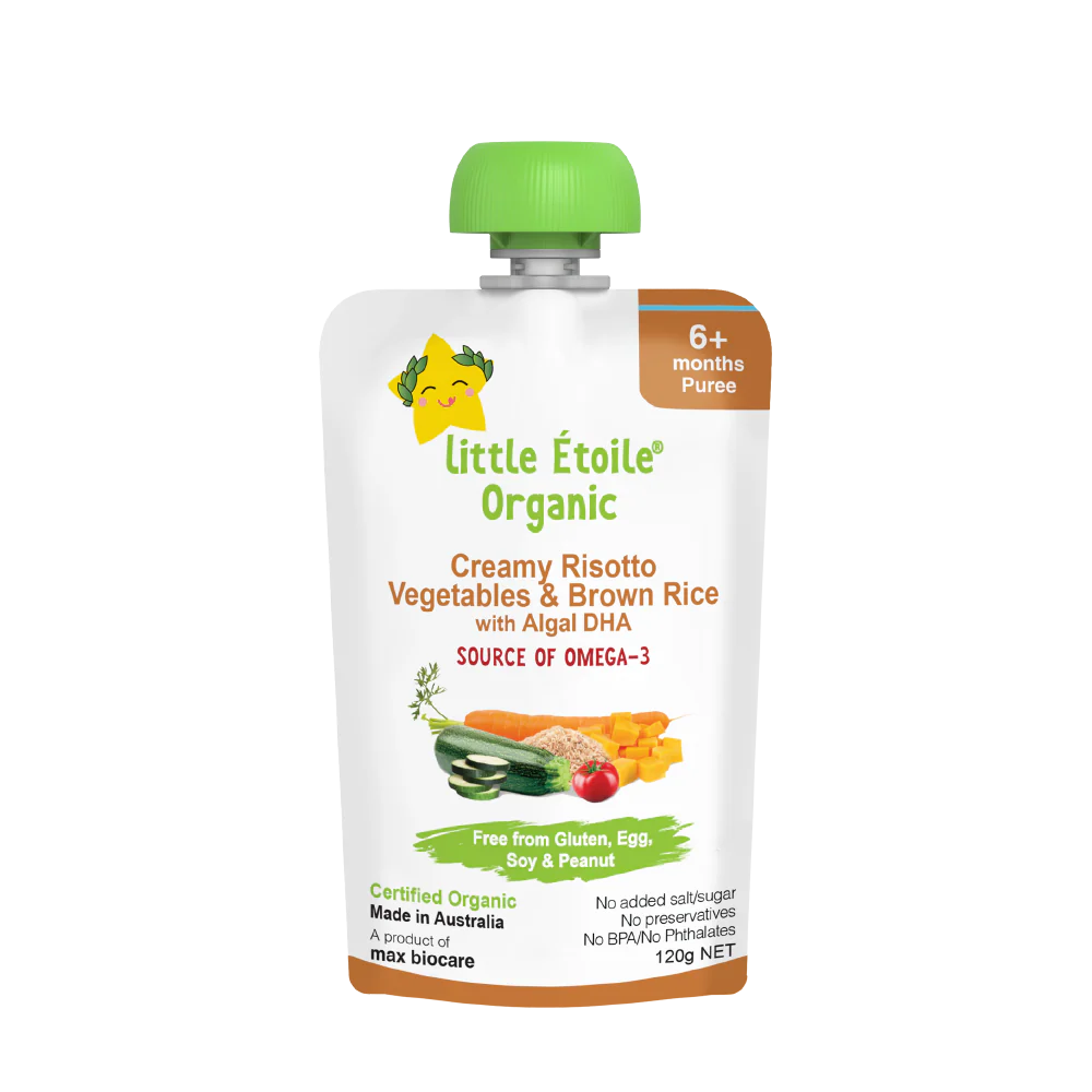 Organic Creamy Risotto, Vegetables & Brown Rice with DHA – 6+ Months, 120g