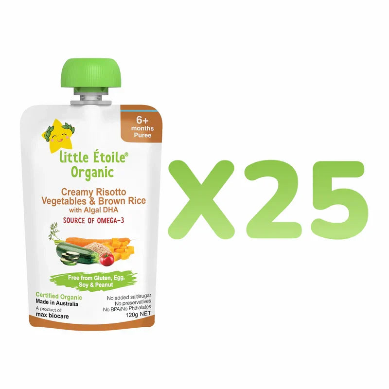 Organic Creamy Risotto, Vegetables & Brown Rice with DHA – 6+ Months, 120g