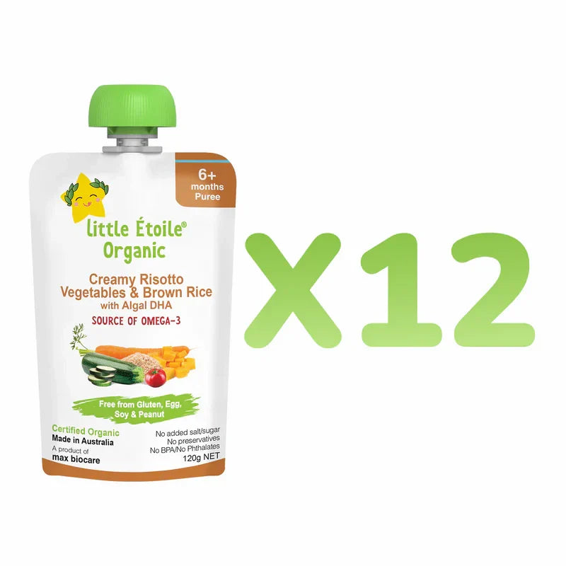 Organic Creamy Risotto, Vegetables & Brown Rice with DHA – 6+ Months, 120g