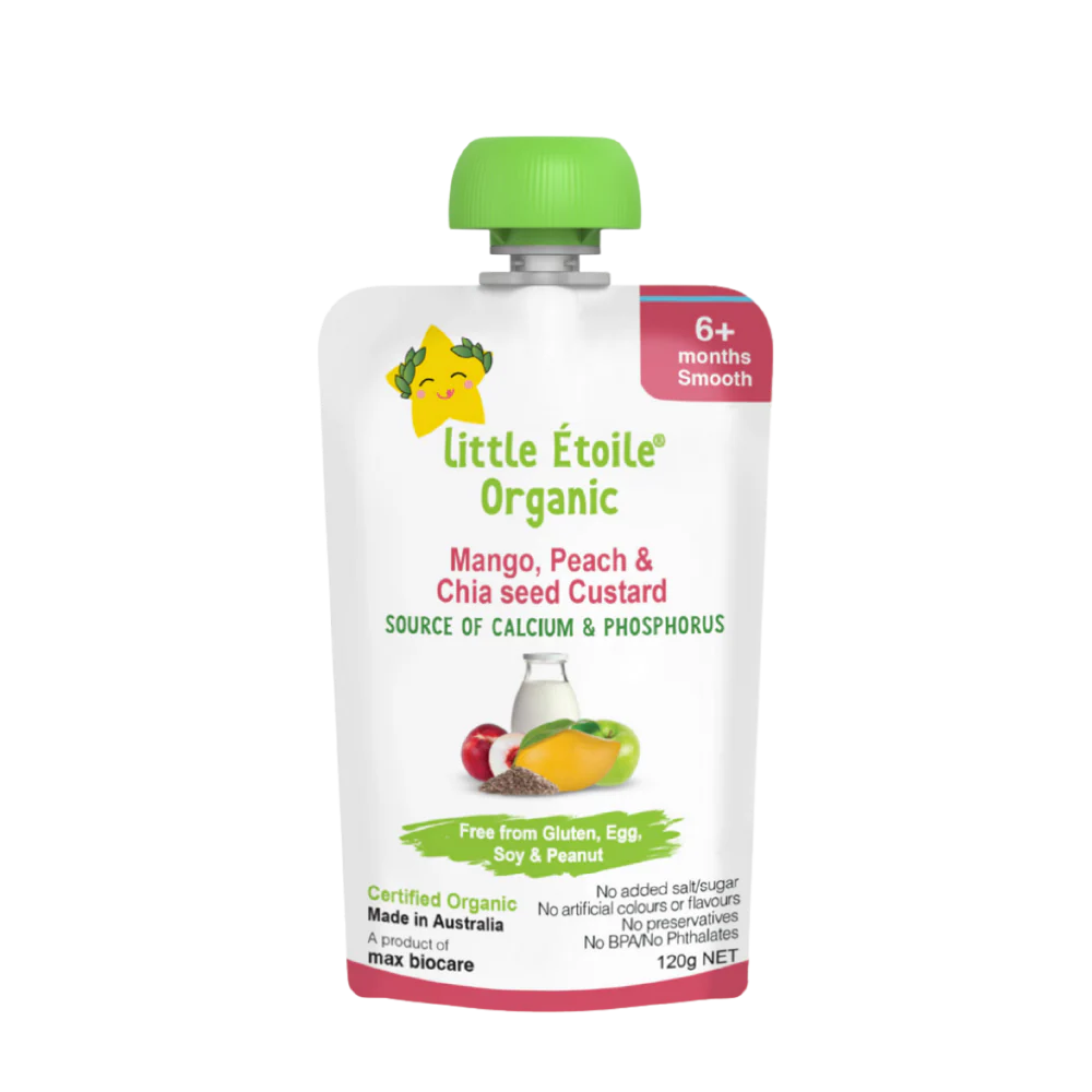 Organic Mango, Peach & Chia seed Custard – 6+ Months, 120g