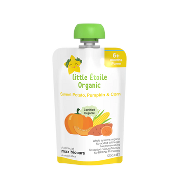 Organic Sweet Potato, Pumpkin & Corn – 6+ Months, 120g