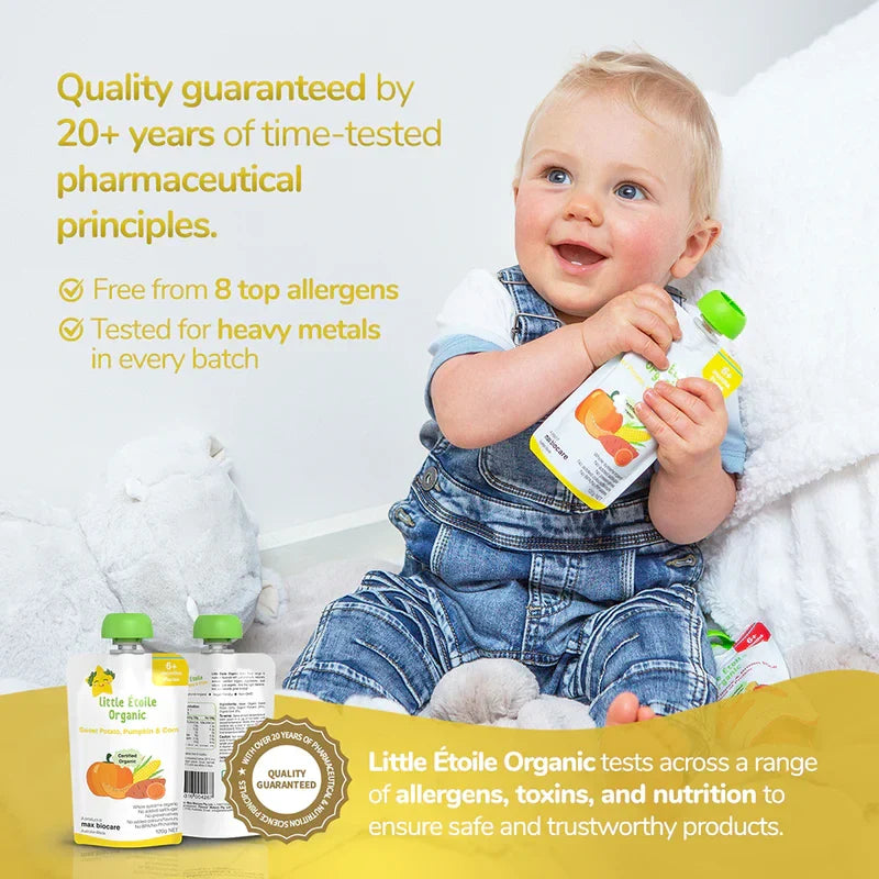 Organic Sweet Potato, Pumpkin & Corn – 6+ Months, 120g