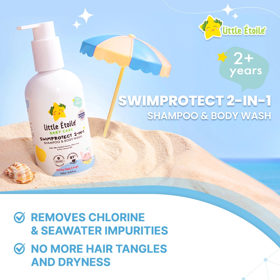 SwimProtect 2-in-1 Shampoo & Body Wash, Chlorine Removal, for 2+ Years